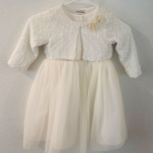 Ivory Tulle dress with shrug, 5T